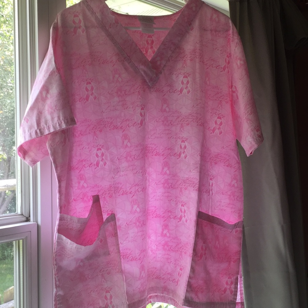 Breast cancer awareness scrub top